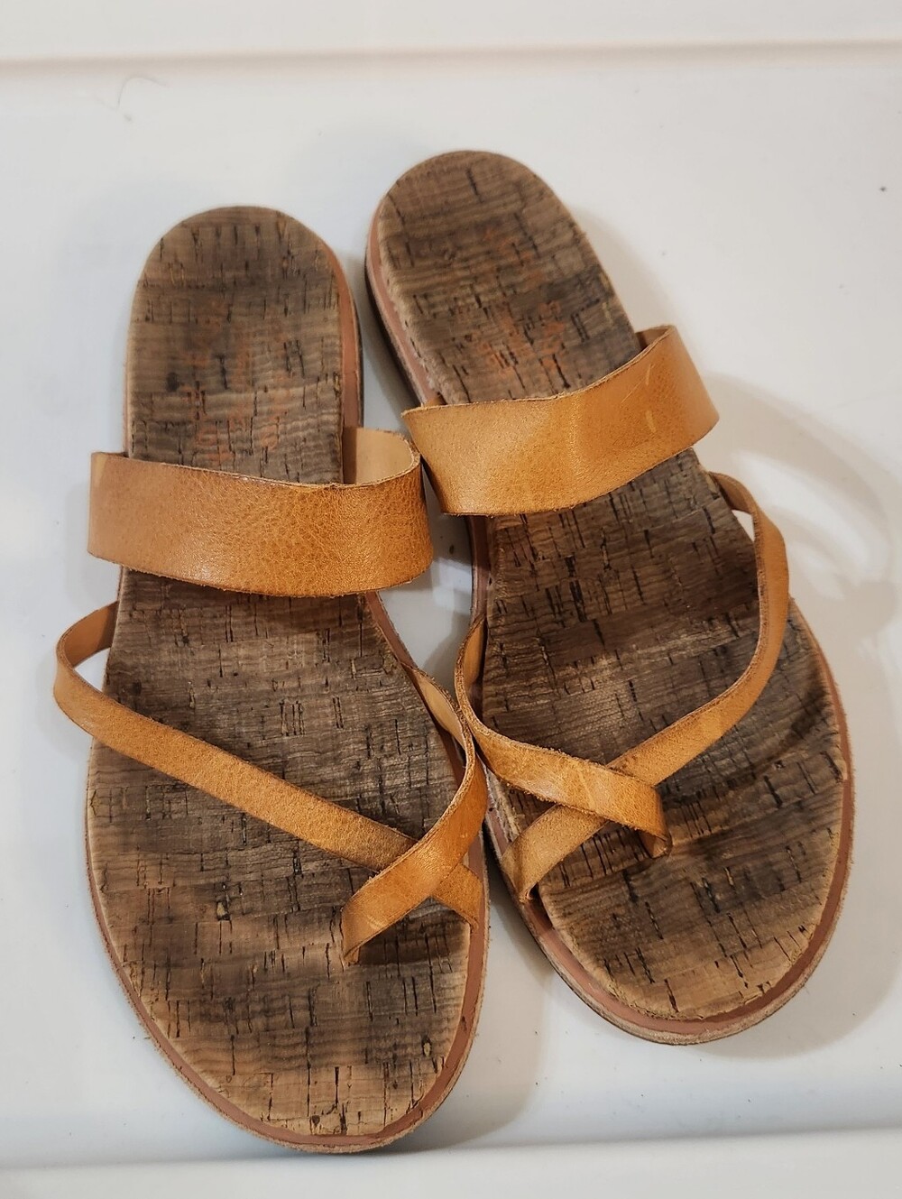Kork-Ease Women's Tan Leather Cork-Style Slide Sandals